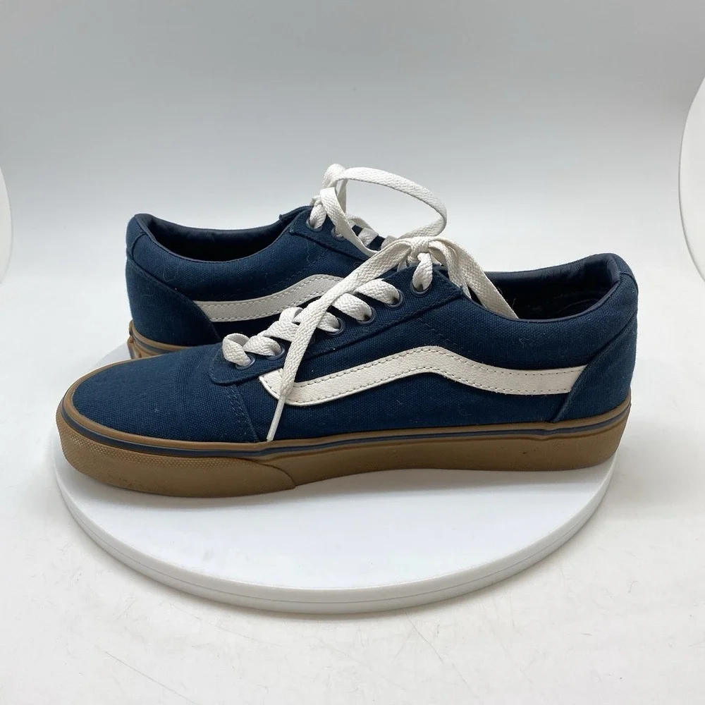 Vans Old Skool Mens 8‎ Blue Athletic Skate Walking Canvas Shoes Sneakers 500714